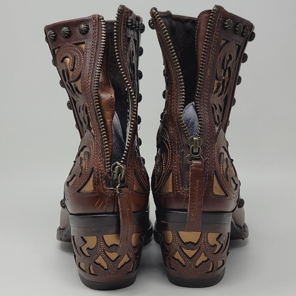 Ariat Diva Western BootCognac Full Grain Leather Zipper Shaft Women's Size 9.5 B - Picture 14 of 14